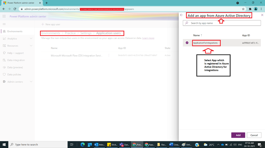 Create Application User in Dynamics CRM